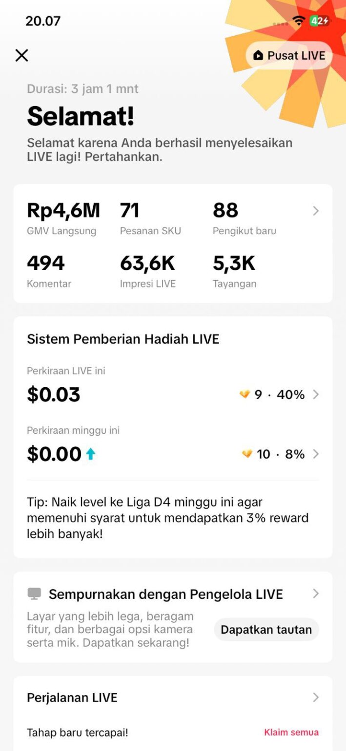 Portofolio Live Commerce Brand Oli Mesin