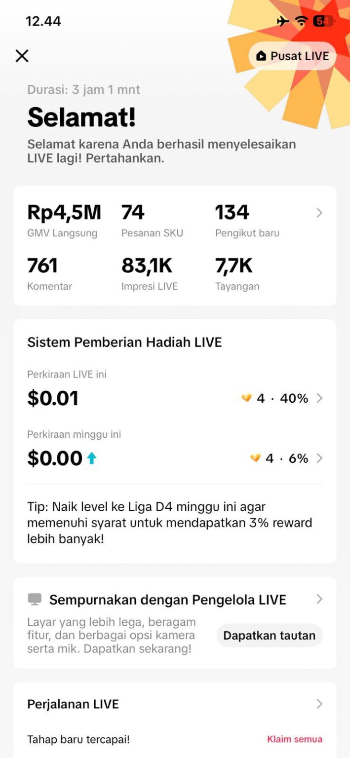 Portofolio Live Commerce Brand Oli Mesin